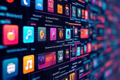 Image displaying various creative software icons like editing, animation, and design tools