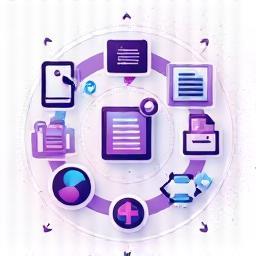 Illustration showing file export process or preparation for upload